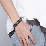 18mm Punk Link Chain Bracelet Stainless Steel Charm Pulseira Masculina