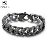 18mm Punk Link Chain Bracelet Stainless Steel Charm Pulseira Masculina