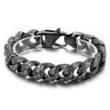 18mm Punk Link Chain Bracelet Stainless Steel Charm Pulseira Masculina