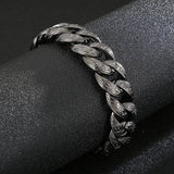 18mm Punk Link Chain Bracelet Stainless Steel Charm Pulseira Masculina