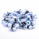18mm Butterfly Pattern Ceramic Beads Ink Painting Porcelain Hole Bead