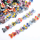 18mm Butterfly Pattern Ceramic Beads Ink Painting Porcelain Hole Bead