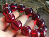 18mm Natural Mexican Blood Amber Beeswax Bracelet