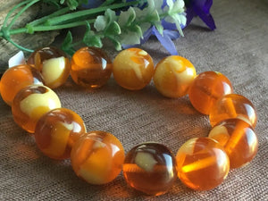 18mm Natural Mexico Succinum Beeswax Amber Bracelet
