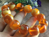 18mm Natural Mexico Succinum Beeswax Amber Bracelet