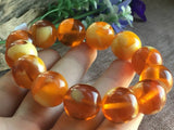 18mm Natural Mexico Succinum Beeswax Amber Bracelet