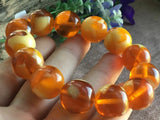 18mm Natural Mexico Succinum Beeswax Amber Bracelet