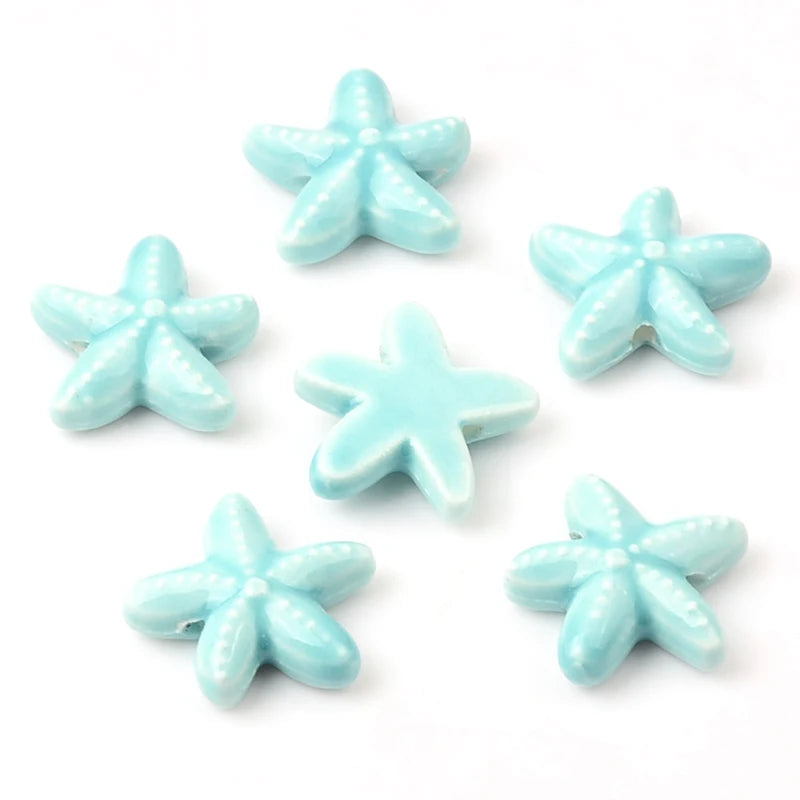 18mm Starfish Ceramic Beads for Jewelry Making