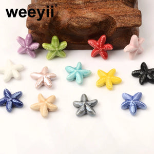 18mm Starfish Ceramic Beads for Jewelry Making