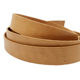 18mm Flat Tan Leather Band Cowhide Strip for Jewelry Making or Decor