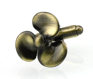 Fans Screw Propeller Copper Cufflinks M4380