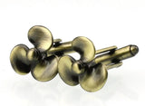 Fans Screw Propeller Copper Cufflinks M4380