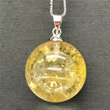 18mm Natural Rutilated Pendant Jewelry For Women Men Wealth Gift Healing Crystal