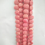 18mm Natural Rhodochrosite Stone Beads Round Cake Shape Loose Stripe Red Gem