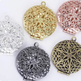 18mm Vintage Filigree Flower Photo Locket Pendant 10pcs