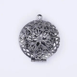 18mm Vintage Filigree Flower Photo Locket Pendant 10pcs