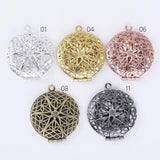 18mm Vintage Filigree Flower Photo Locket Pendant 10pcs