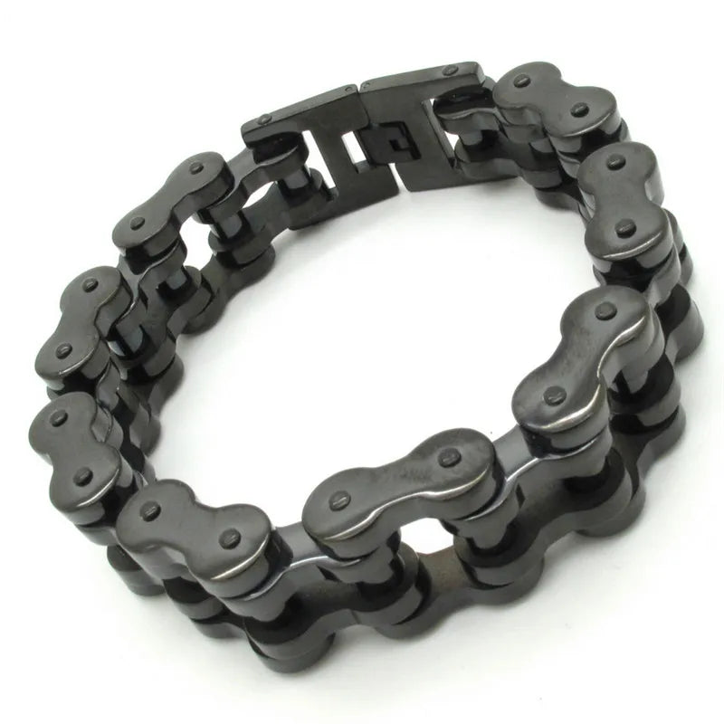 18mm Men's Motorcycle Chain Bracelet Stainless Steel