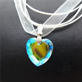Faceted Flat Heart Pendant Crystal Beads 35pcs PW00