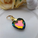 Faceted Flat Heart Pendant Crystal Beads 35pcs PW00