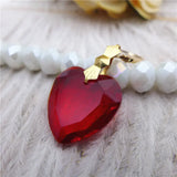 Faceted Flat Heart Pendant Crystal Beads 35pcs PW00
