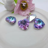 18mm Crystal Heart Shape Cut Face Pendants DIY Charms Beads 40pcs