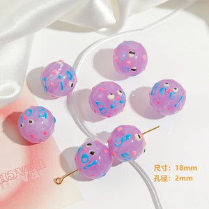 18mm Hand Painted Beaded Drip Oil Smudge BOO Beads DIY Accessories