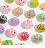 18mm Hand Painted Beaded Drip Oil Smudge BOO Beads DIY Accessories