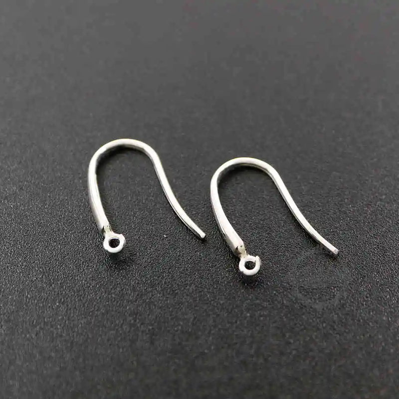 925 Sterling Silver Earrings Hooks 18mm DIY Supplies