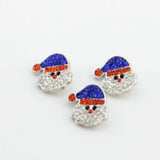 18mm Rhinestone Snap Button Christmas Santa Claus Necklace