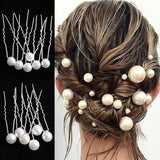 Wedding Tiara Pearl Hair Comb Hairpin Hair Fork U-shaped Hair Accessory