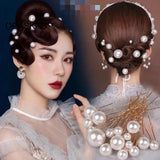 18pcs Pearl Wedding Hairpin U-shaped Hair Clips For Women Golden
