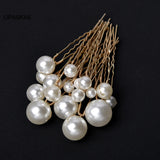 18pcs Pearl Wedding Hairpin U-shaped Hair Clips For Women Golden