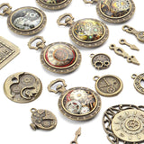 18pcs Mixed Clock Watch Gear Steampunk Charms for DIY Bracelet Making