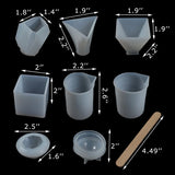 18pcs Sphere Cube Pyramid Cone Silicone Mold Set Epoxy Resin Casting Moulds