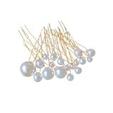 18pcs U-shaped Pearl Hairpin for Bride's Headwear Hair Insert Set