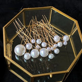 18pcs U-shaped Pearl Hairpin for Bride's Headwear Hair Insert Set