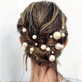 18pcs U-shaped Pearl Hairpin for Bride's Headwear Hair Insert Set