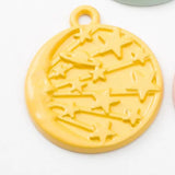 18pcs Vintage Metal Round Enamel Charms for Jewelry Making