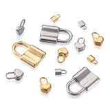 18pcs 304 Stainless Steel Heart Lock Charms for DIY Necklace Jewelry Making