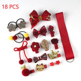 18pcs Kids Cartoon Hair Clip Girl Baby Bow Hairpin Hair Rope Hair Ring Circle