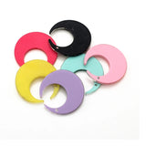 18pcs 49mm Resin Moon Glitter Charms Mixed for Necklace Keychain Pendant