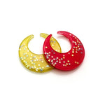 18pcs 49mm Resin Moon Glitter Charms Mixed for Necklace Keychain Pendant