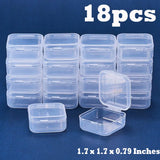18x Mini Clear Plastic Jewelry Storage Case Container Box for Small Items