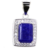 Green Emerald Sapphire Pink Morganite CZ 925 Silver Pendant