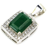 Green Emerald Sapphire Pink Morganite CZ 925 Silver Pendant
