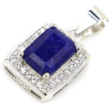 Green Emerald Sapphire Pink Morganite CZ 925 Silver Pendant