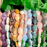 18x13mm Natural Oval Agates Jades Quartz Crystal Faceted Amazonite Beads