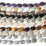 18x13mm Natural Stone Faceted Oval Spacer Beads for DIY Charm Necklace