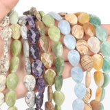 18x13mm Natural Stone Faceted Oval Spacer Beads for DIY Charm Necklace